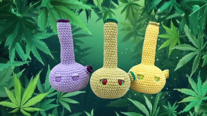 Handmade Crochet Bong Plushie | Custom Weed Bong | Quirky Stoner Gift, Funny Dorm Decor, Soft Plush Toy