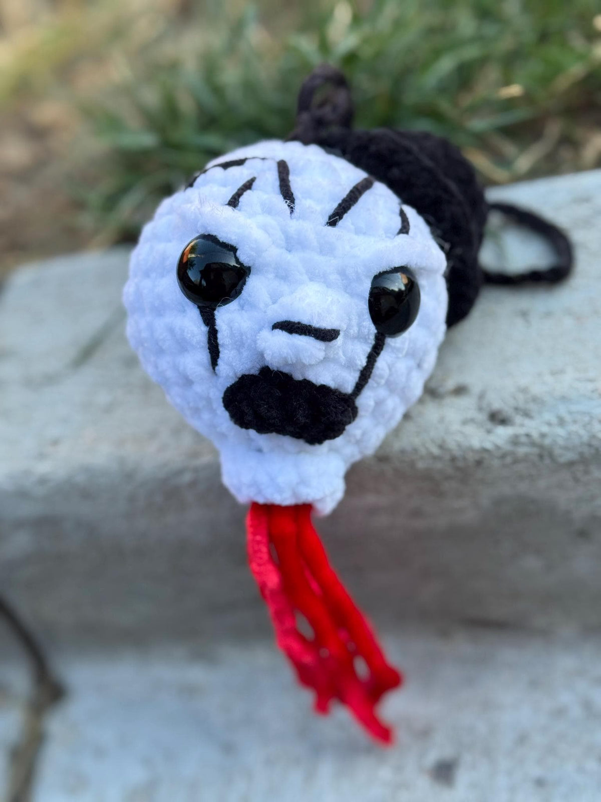 Handmade Crochet Severed Slasher Horror Icon Heads Rear View Mirror Car Swing | Horror Character Car Hanger