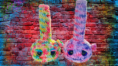 Handmade Tie Dye Bong Crochet Plushie | Funny Stoner Gift | Cute Weed Decor | 420 Room Decor | Chill Vibe Gift for Friends