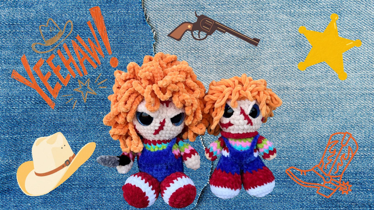 Handmade Crochet Killer Doll Plushie | Creepy Cute Horror-Inspired Amigurumi | Horror Slasher Movie Character | Chenille Yarn Scary Doll Toy