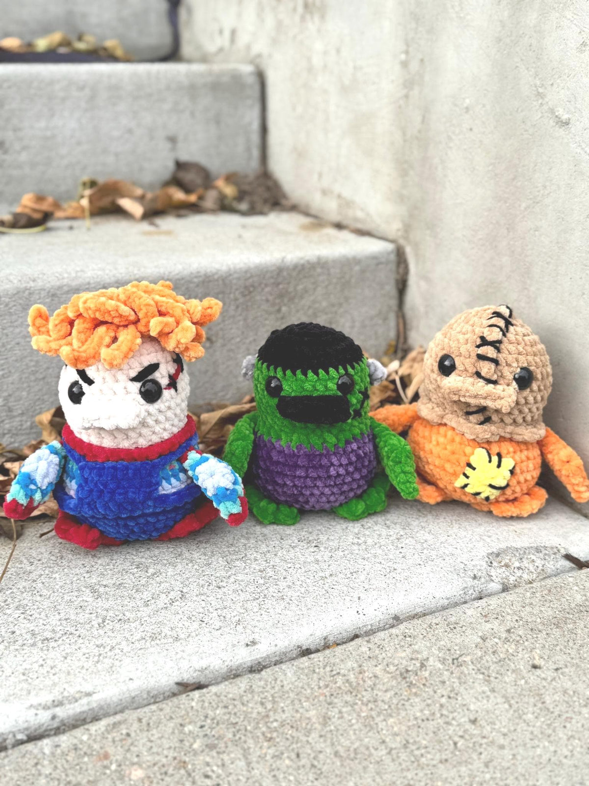 Halloween Crochet Duck Plushies: Sam, Frankenstein, Chucky Duck Handmade Amigurumi