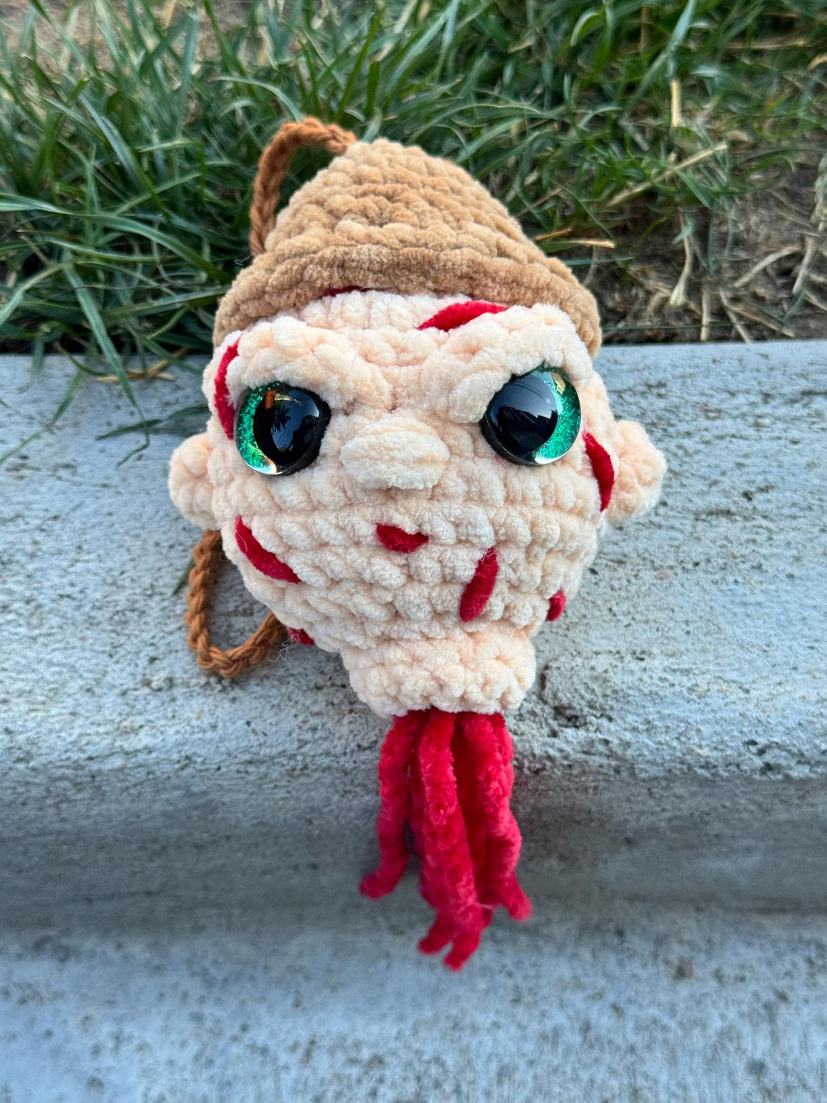 Handmade Crochet Severed Slasher Horror Icon Heads Rear View Mirror Car Swing | Horror Character Car Hanger