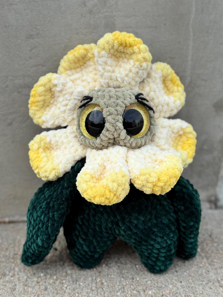 Hand-Crocheted Flower Baby Amigurumi, Floral Plush Toy, Nursery Decor, Spring Gift