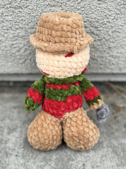 Handmade Crochet Horror Doll | Spooky Dream Stalker Plushie | Chenille Yarn Halloween Decor | Creepy Cute Horror Collectible